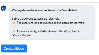 Seleção do tema de atendimento na plataforma
